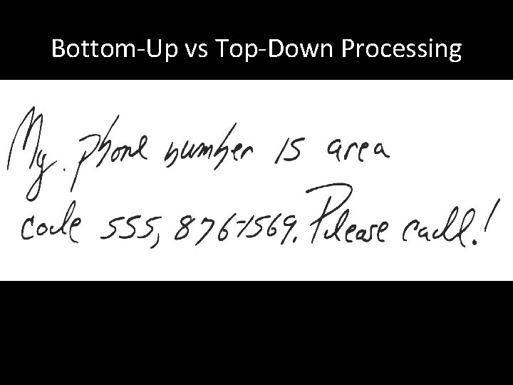 Bottom-Up vs Top-Down Processing 