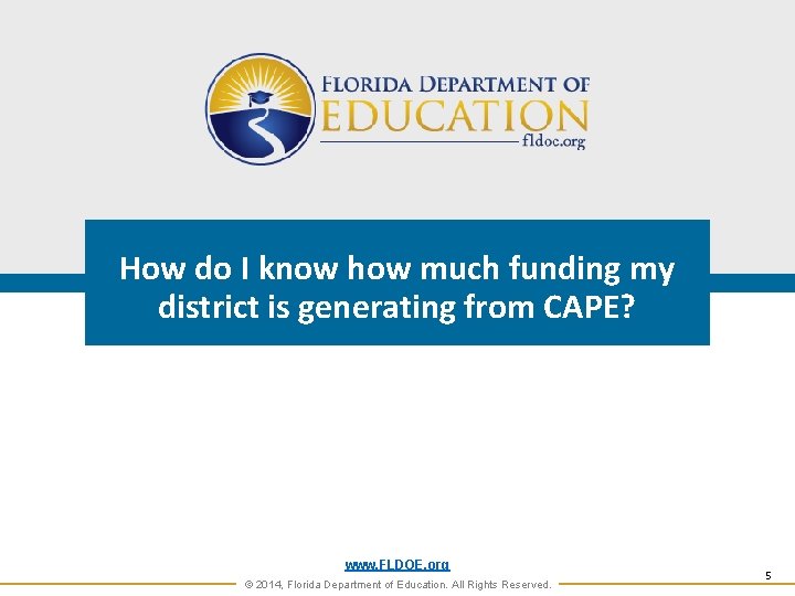 How do I know how much funding my district is generating from CAPE? www.