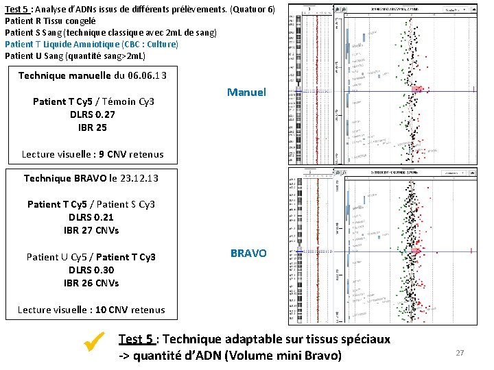 Test 5 : Analyse d’ADNs issus de différents prélèvements. (Quatuor 6) Patient R Tissu