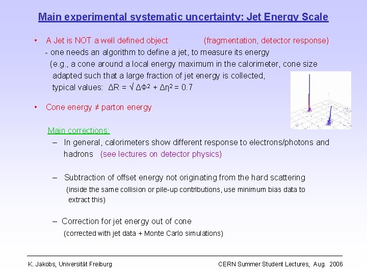 Main experimental systematic uncertainty: Jet Energy Scale • A Jet is NOT a well