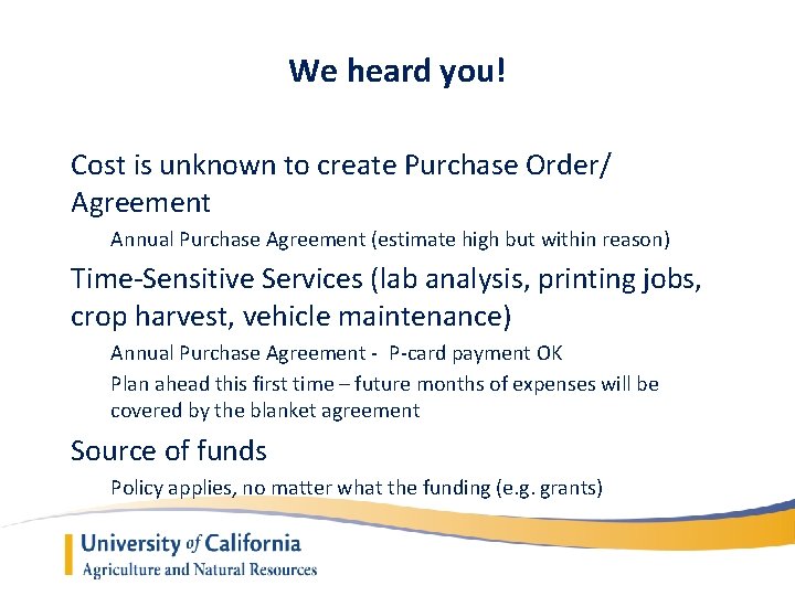 We heard you! Cost is unknown to create Purchase Order/ Agreement Annual Purchase Agreement