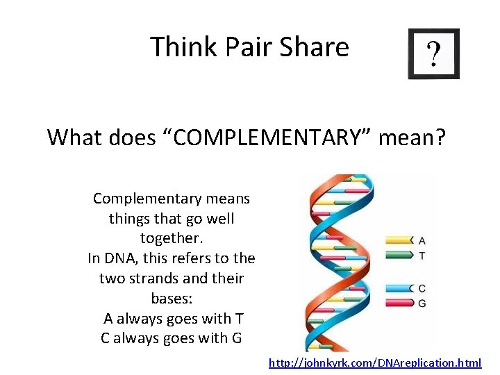 Think Pair Share What does “COMPLEMENTARY” mean? Complementary means things that go well together.