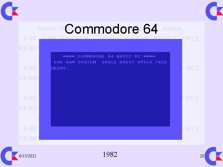 Commodore 64 6/15/2021 1982 20 