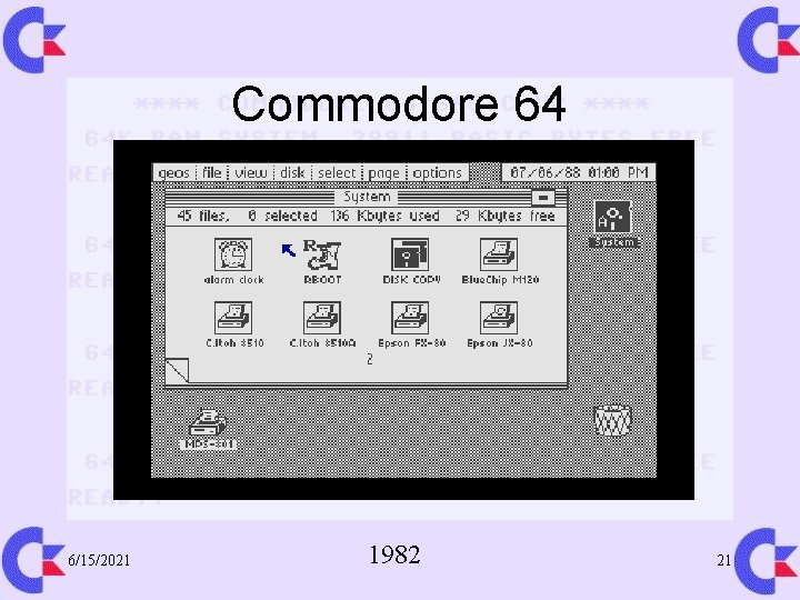 Commodore 64 6/15/2021 1982 21 