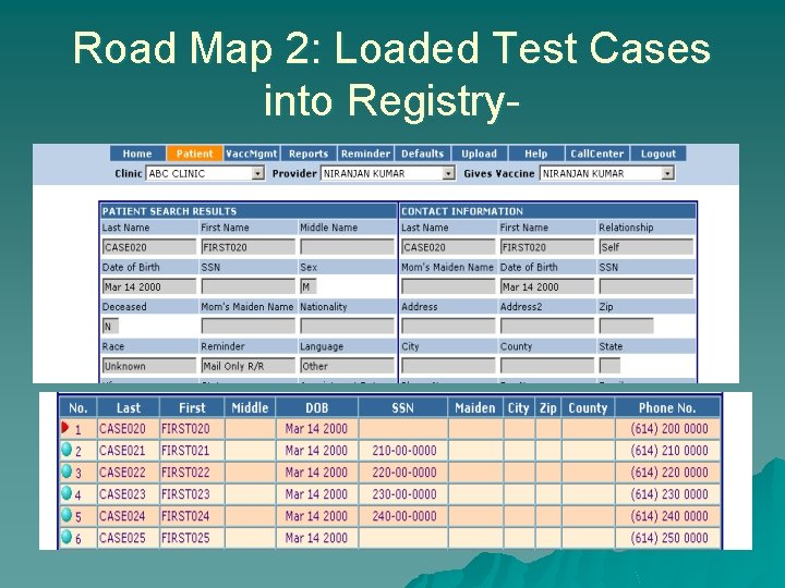 Road Map 2: Loaded Test Cases into Registry- 