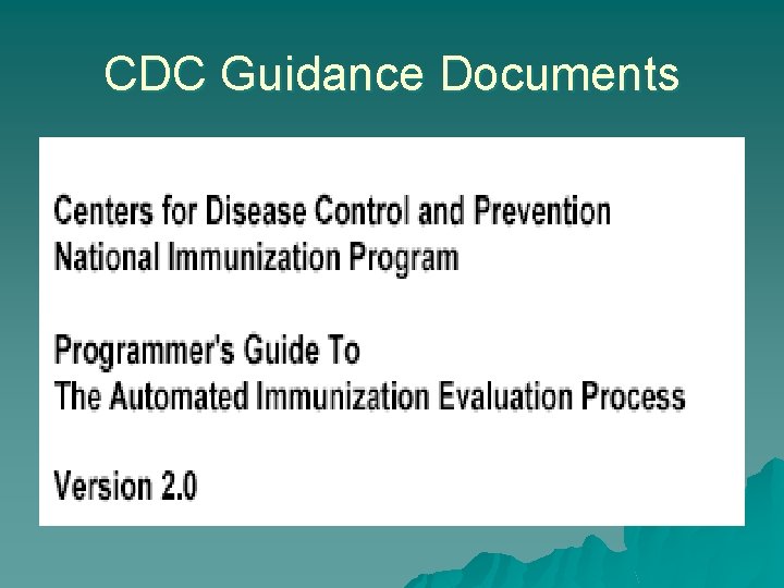 CDC Guidance Documents 