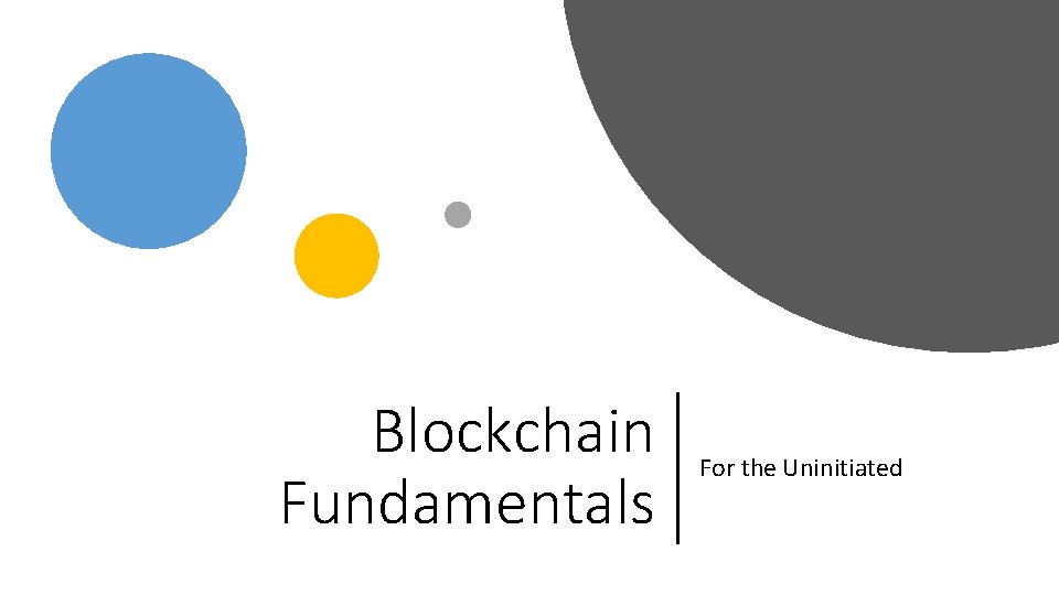 Blockchain Fundamentals For the Uninitiated 