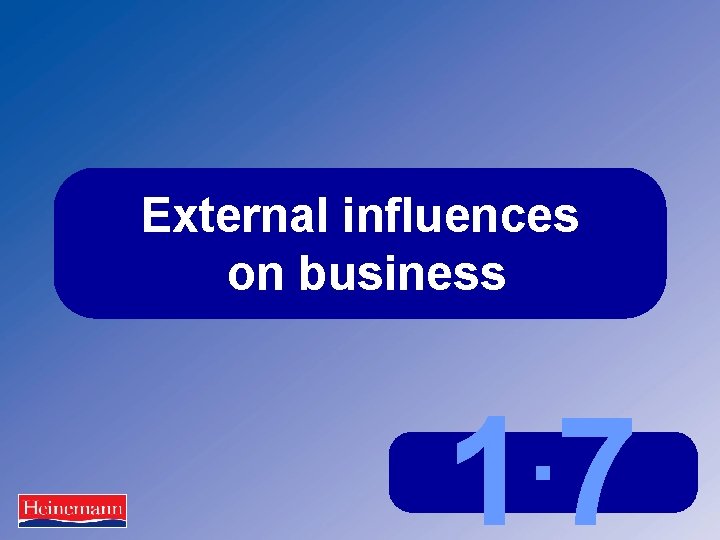 External influences on business . 17 