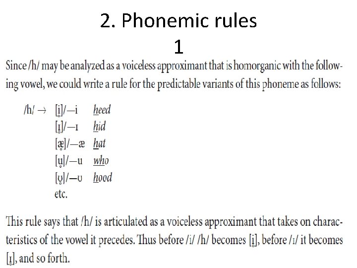 2. Phonemic rules 1 