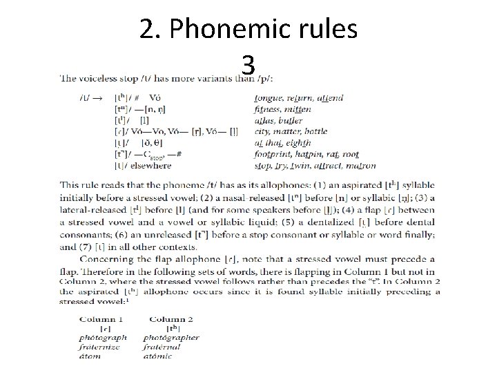 2. Phonemic rules 3 