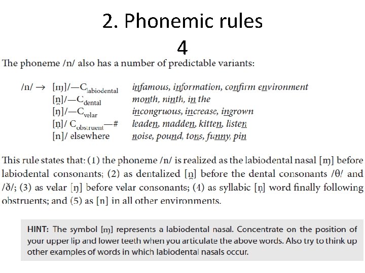 2. Phonemic rules 4 