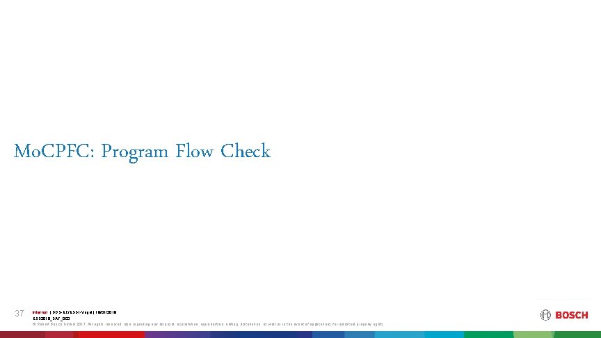 Mo. CPFC: Program Flow Check 37 Internal | DGS-EC/ESS 1 -Vogel | 18/01/2019 ESS