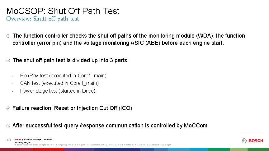 Mo. CSOP: Shut Off Path Test Overview: Shutt off path test The function controller