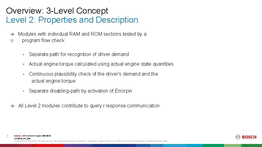 Overview: 3 -Level Concept Level 2: Properties and Description Modules with individual RAM and