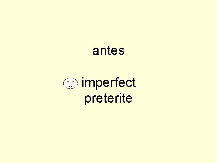antes imperfect preterite 