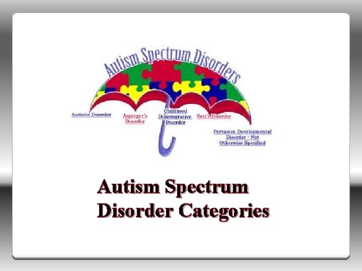 Autism Spectrum Disorder Categories 