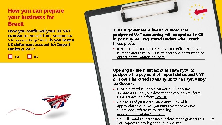 How you can prepare your business for Brexit Have you confirmed your UK VAT How you can prepare your business for Brexit Have you confirmed your UK VAT