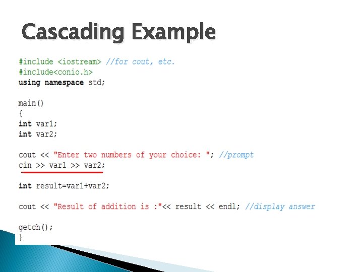 Cascading Example 