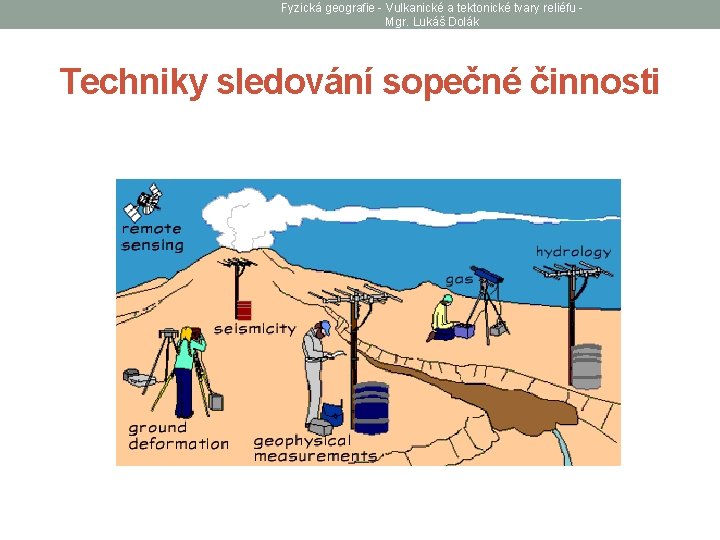 Fyzická geografie - Vulkanické a tektonické tvary reliéfu Mgr. Lukáš Dolák Techniky sledování sopečné