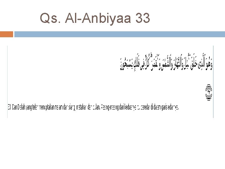 Qs. Al-Anbiyaa 33 