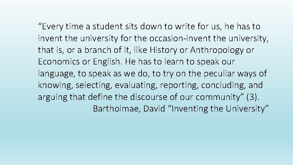 “Every time a student sits down to write for us, he has to invent