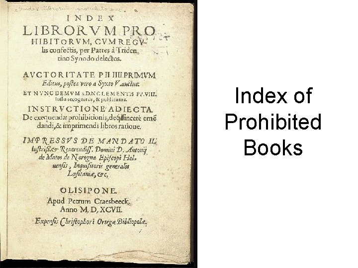 Index of Prohibited Books 