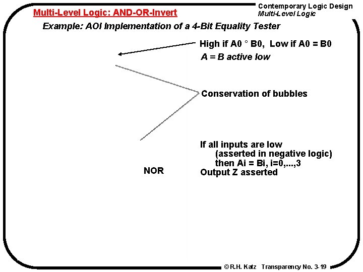 Contemporary Logic Design Multi-Level Logic: AND-OR-Invert Multi-Level Logic Example: AOI Implementation of a 4