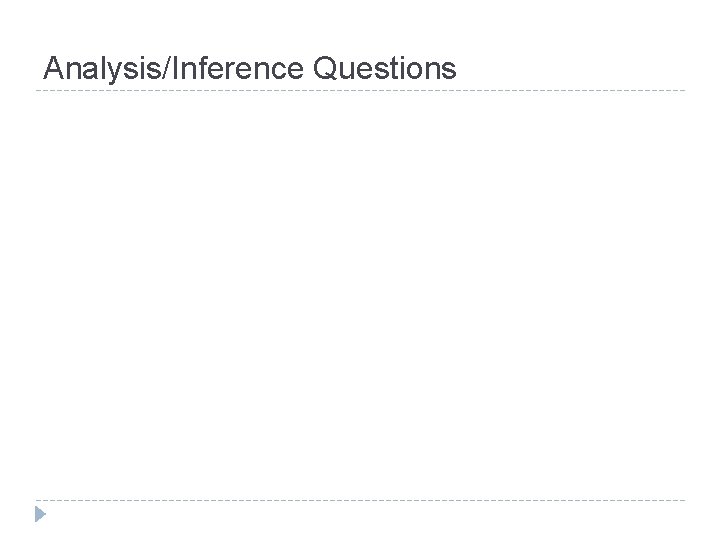 Analysis/Inference Questions 