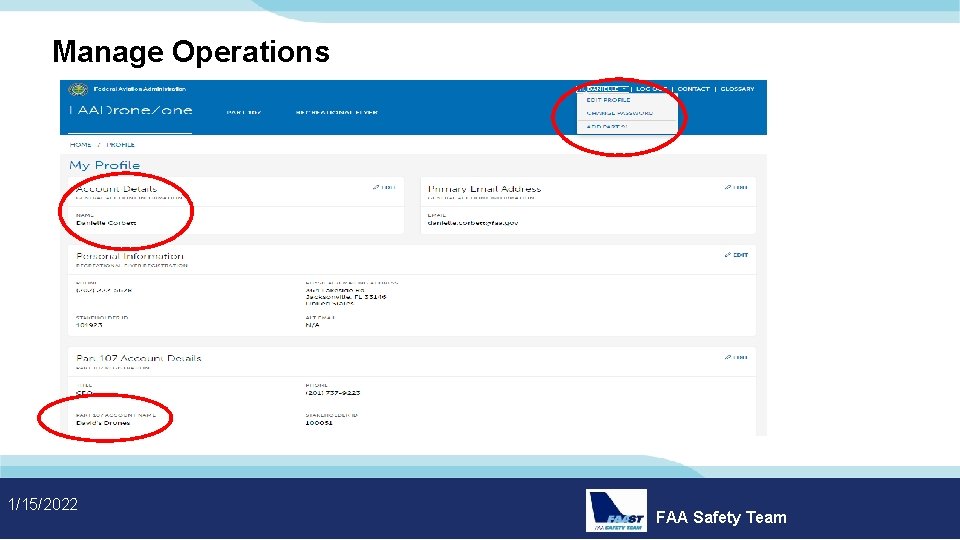 Manage Operations 1/15/2022 FAA Safety Team 