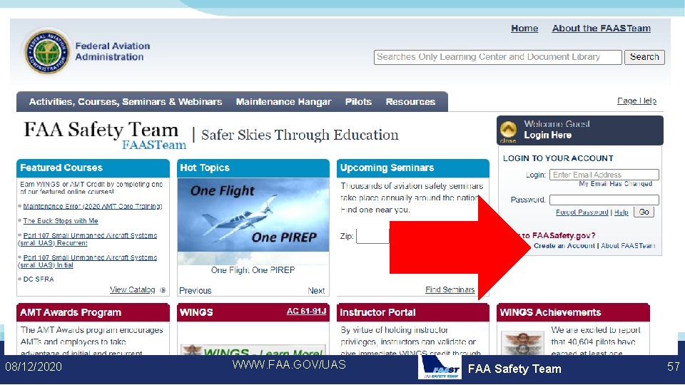 Register New Account Go To FAASafety. gov Click on “Create an Account” 08/12/2020 WWW.