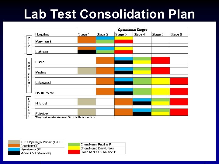 Lab Test Consolidation Plan 