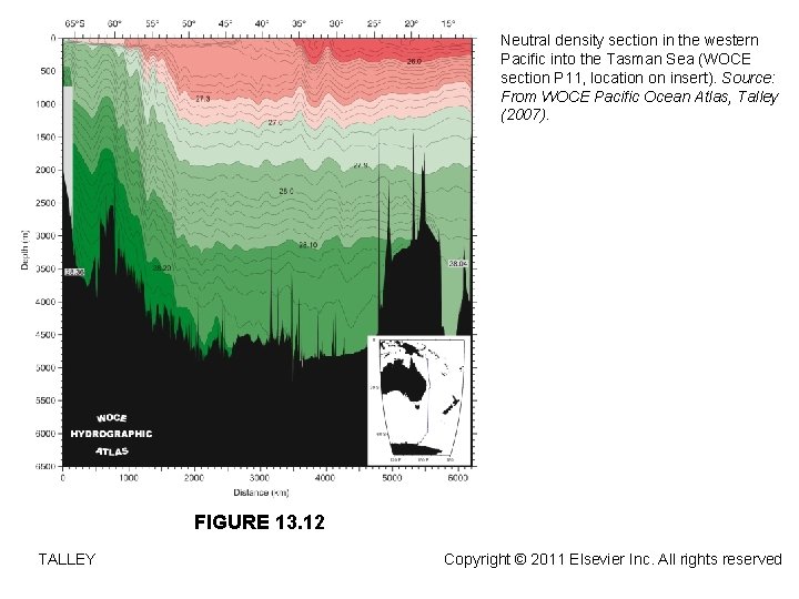 Neutral density section in the western Pacific into the Tasman Sea (WOCE section P