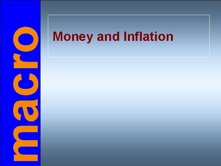 macro Money and Inflation 