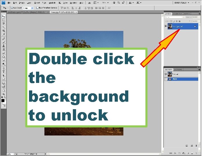 Double click the background to unlock 