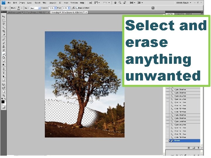 Select and erase anything unwanted 