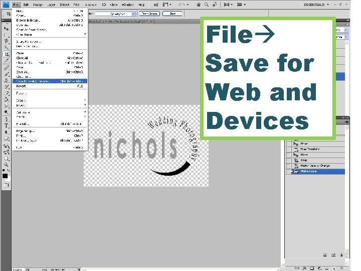 File Save for Web and Devices 