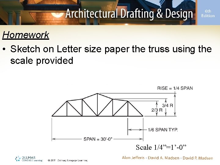Homework • Sketch on Letter size paper the truss using the scale provided Scale
