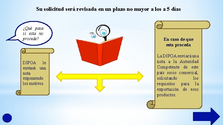 Su solicitud será revisada en un plazo no mayor a los a 5 días