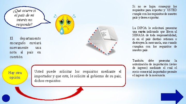 ¿Qué ocurre si el país de mi interés no responde? El departamento encargado enviará