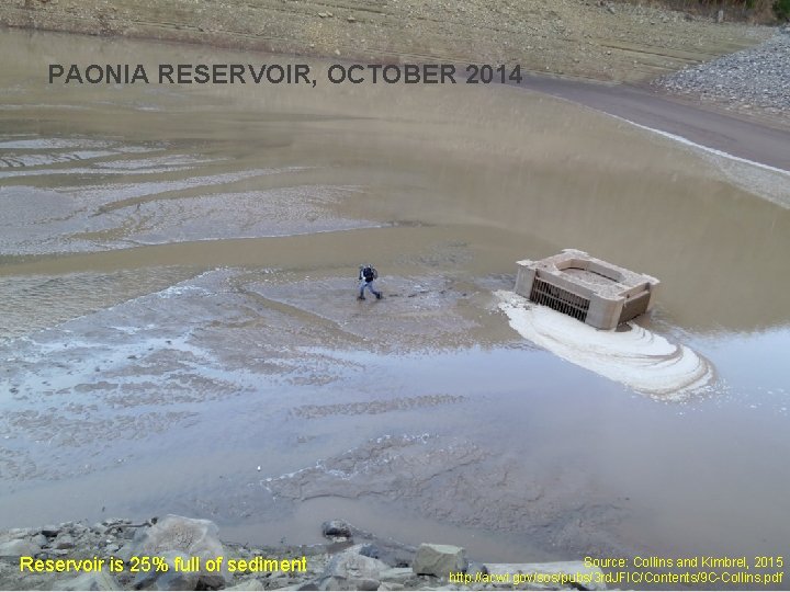 8/30 PAONIA RESERVOIR, OCTOBER 2014 Reservoir is 25% full of sediment Source: Collins and