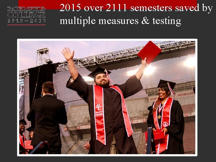 2015 over 2111 semesters saved by multiple measures & testing 
