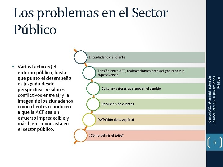 Los problemas en el Sector Público • Varios factores (el entorno público; hasta que Los problemas en el Sector Público • Varios factores (el entorno público; hasta que