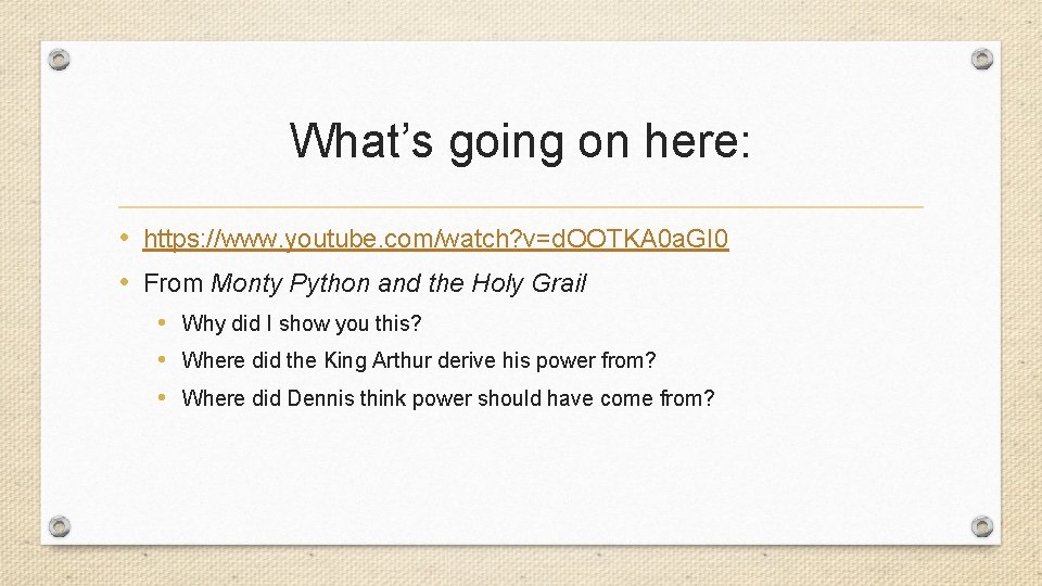 What’s going on here: • https: //www. youtube. com/watch? v=d. OOTKA 0 a. GI