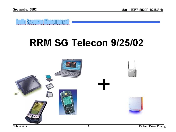 September 2002 doc. : IEEE 802. 11 -02/633 r 0 RRM SG Telecon 9/25/02