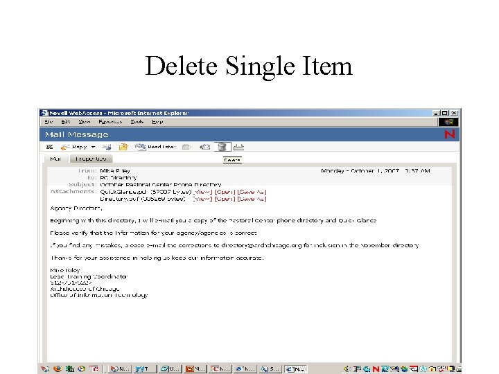 Delete Single Item 