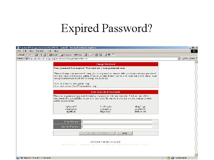 Expired Password? 