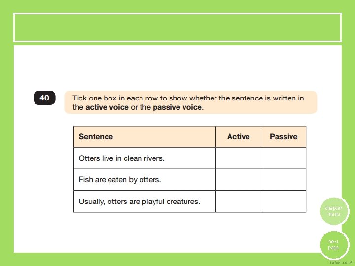 chapter menu next page 