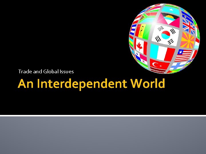 Trade and Global Issues An Interdependent World 