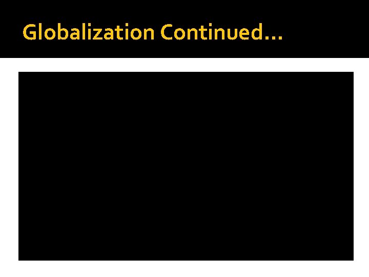 Globalization Continued… 