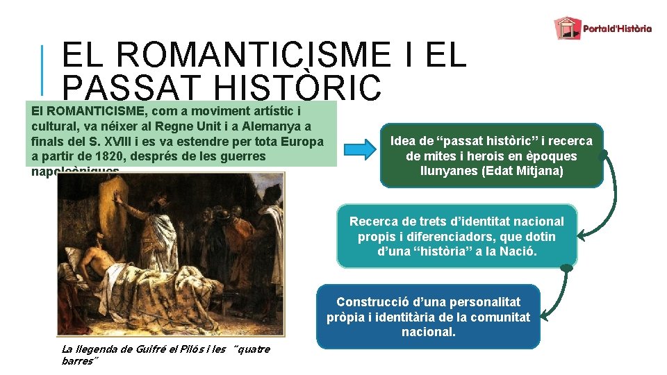 EL ROMANTICISME I EL PASSAT HISTÒRIC El ROMANTICISME, com a moviment artístic i cultural,